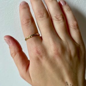 Solid 10k gold braided ring